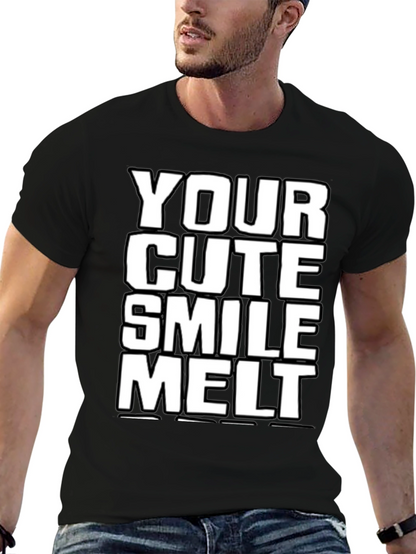 Camiseta Negra: Tu Sonrisa Cute Me Derrite