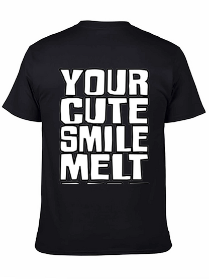 Camiseta Negra: Tu Sonrisa Cute Me Derrite