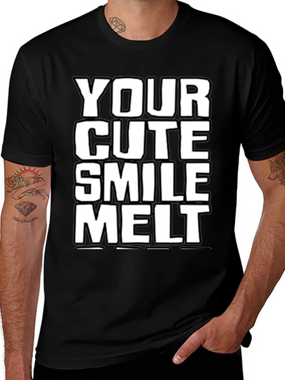 Camiseta Negra: Tu Sonrisa Cute Me Derrite