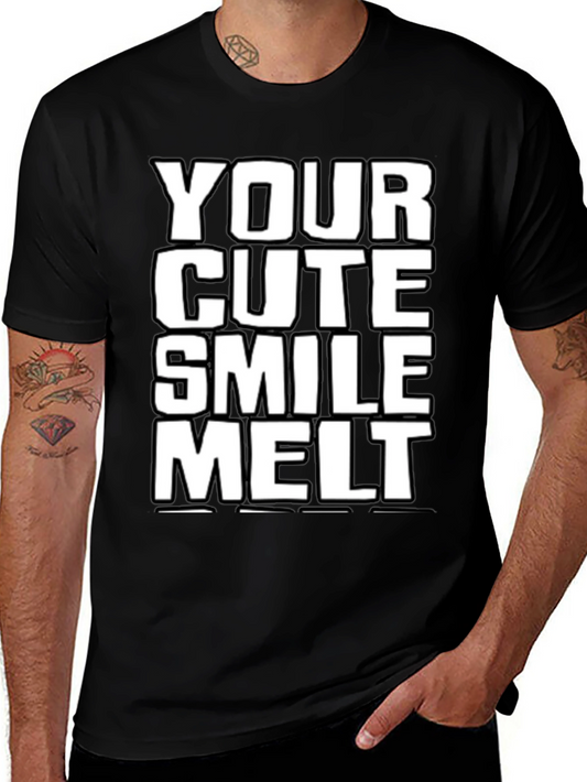 Camiseta Negra: Tu Sonrisa Cute Me Derrite