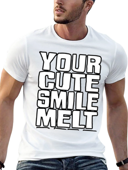 Camiseta Negra: Tu Sonrisa Cute Me Derrite