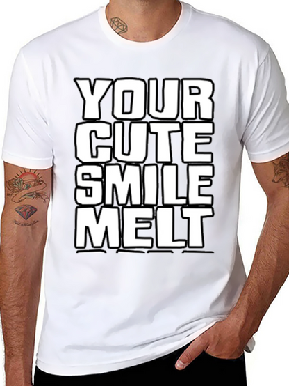 Camiseta Negra: Tu Sonrisa Cute Me Derrite