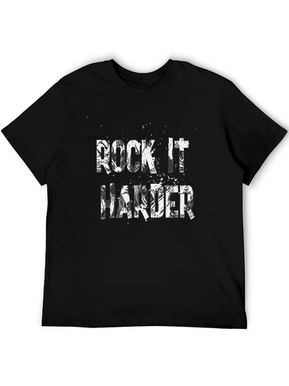 Camiseta Negra Rock It Harder para Hombre
