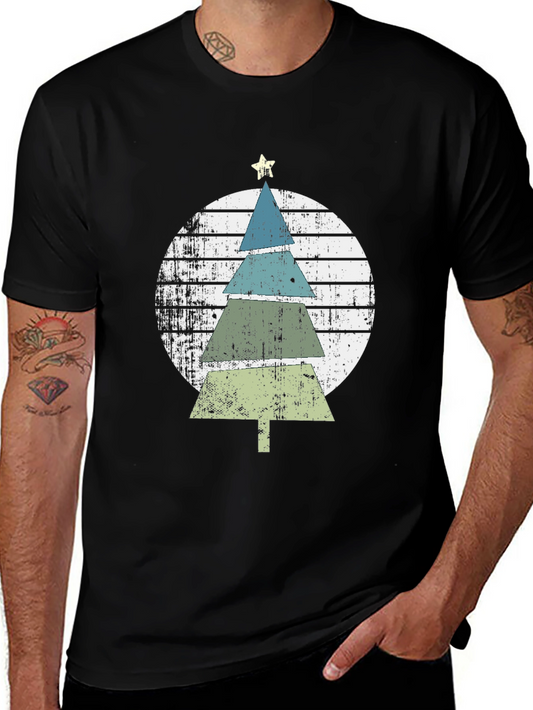 Camiseta Árbol Navideño Vintage para Hombre