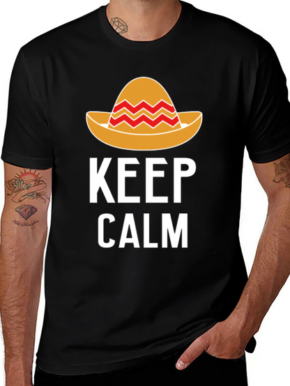 Camiseta Hombre Keep Calm Sombrero Mexicano