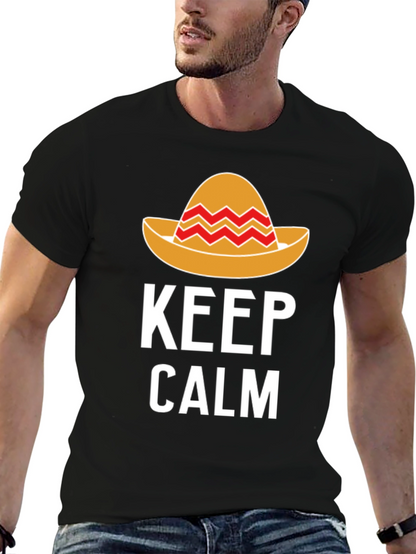 Camiseta Hombre Keep Calm Sombrero Mexicano