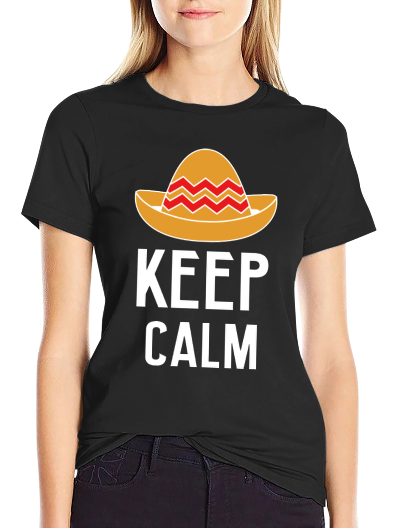 Camiseta Hombre Keep Calm Sombrero Mexicano