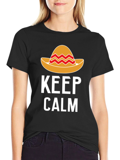 Camiseta Hombre Keep Calm Sombrero Mexicano