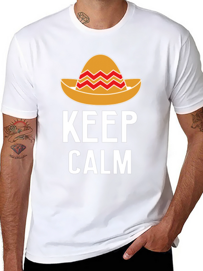 Camiseta Hombre Keep Calm Sombrero Mexicano