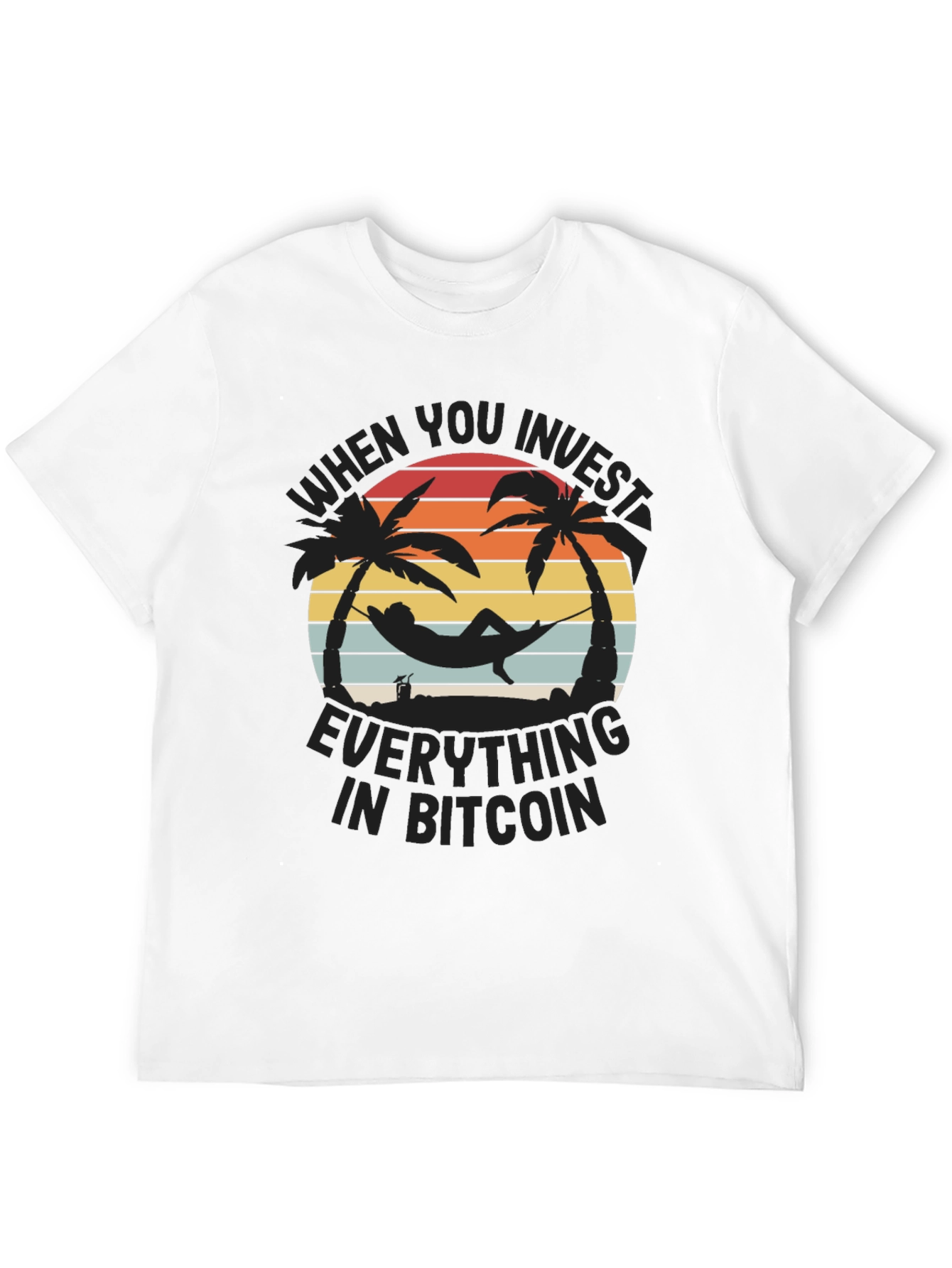 Camiseta Bitcoin: Inversión y Relax en la Playa