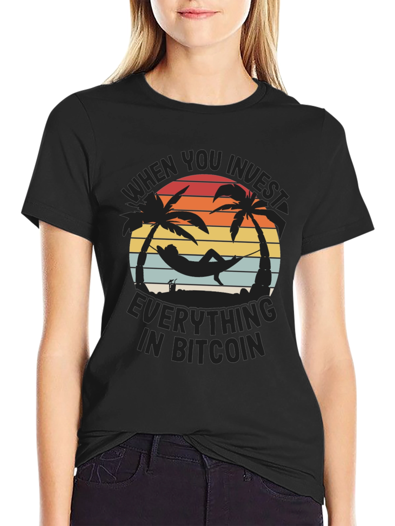 Camiseta Bitcoin: Inversión y Relax en la Playa