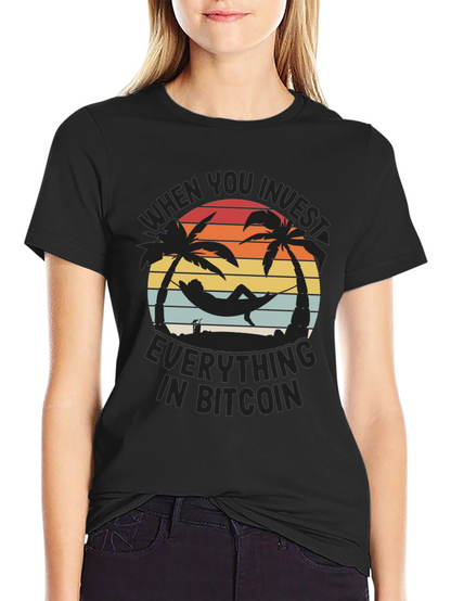 Camiseta Bitcoin: Inversión y Relax en la Playa