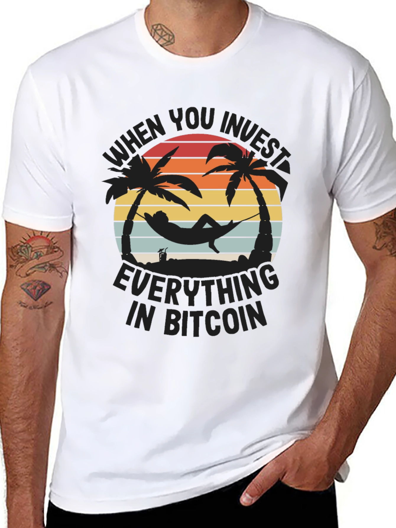Camiseta Bitcoin: Inversión y Relax en la Playa