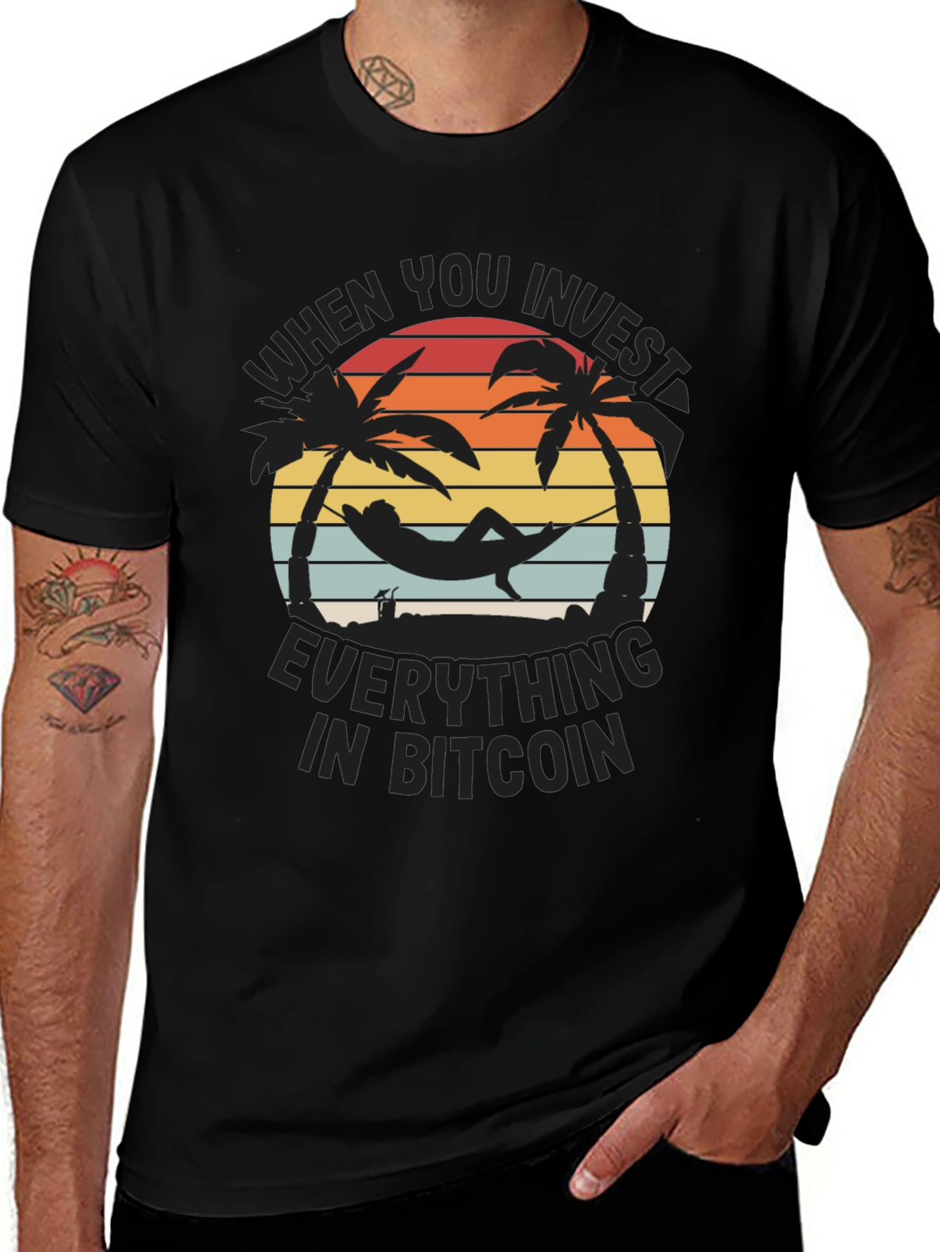 Camiseta Bitcoin: Inversión y Relax en la Playa