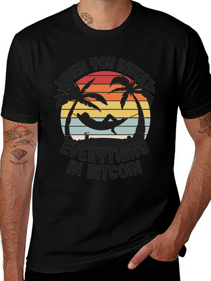Camiseta Bitcoin: Inversión y Relax en la Playa