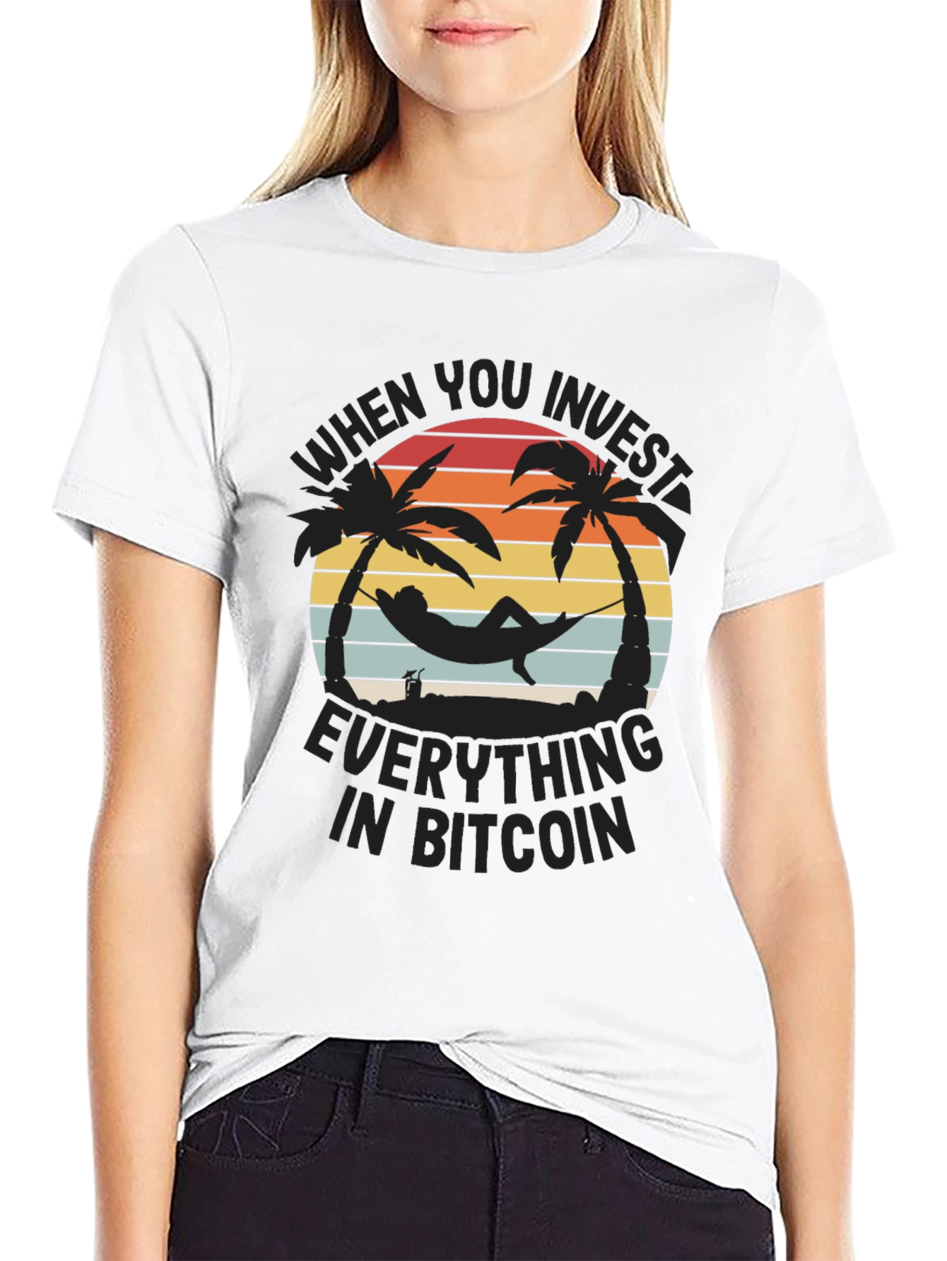 Camiseta Bitcoin: Inversión y Relax en la Playa