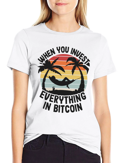 Camiseta Bitcoin: Inversión y Relax en la Playa