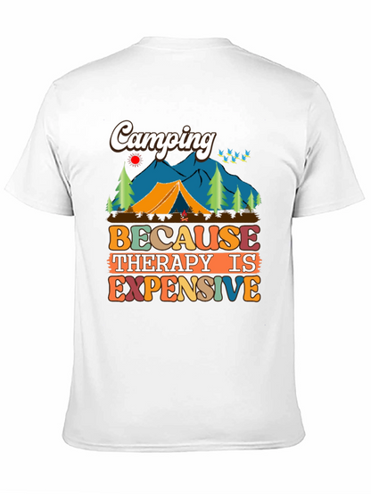Camiseta Unisex Camping Porque la Terapia es Cara