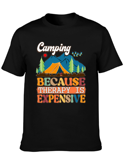 Camiseta Unisex Camping Porque la Terapia es Cara