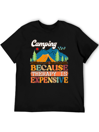 Camiseta Unisex Camping Porque la Terapia es Cara