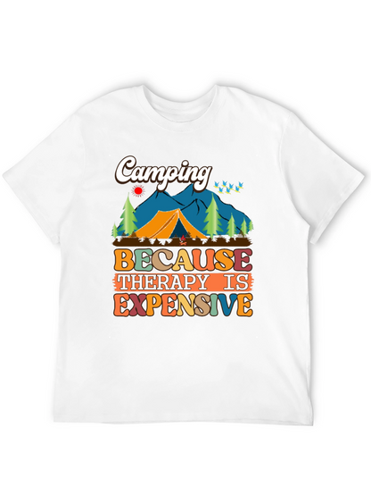 Camiseta Unisex Camping Porque la Terapia es Cara