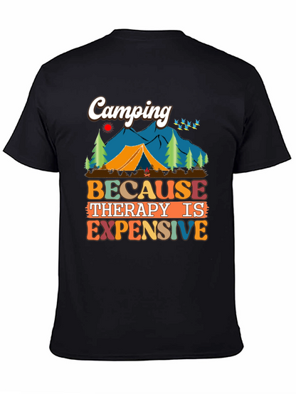 Camiseta Unisex Camping Porque la Terapia es Cara