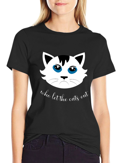 Camiseta Negra Who Let the Cats Out