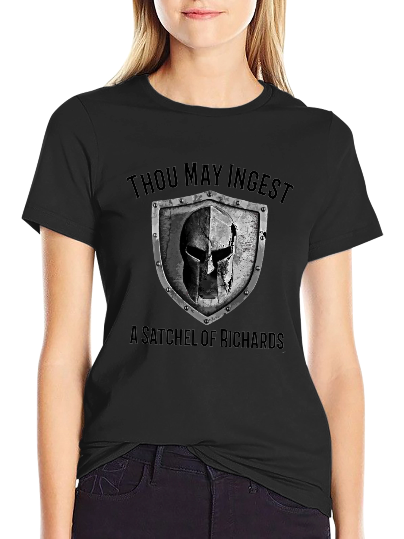 Camiseta Negra: ¡Ingiere un Saco de Richards!