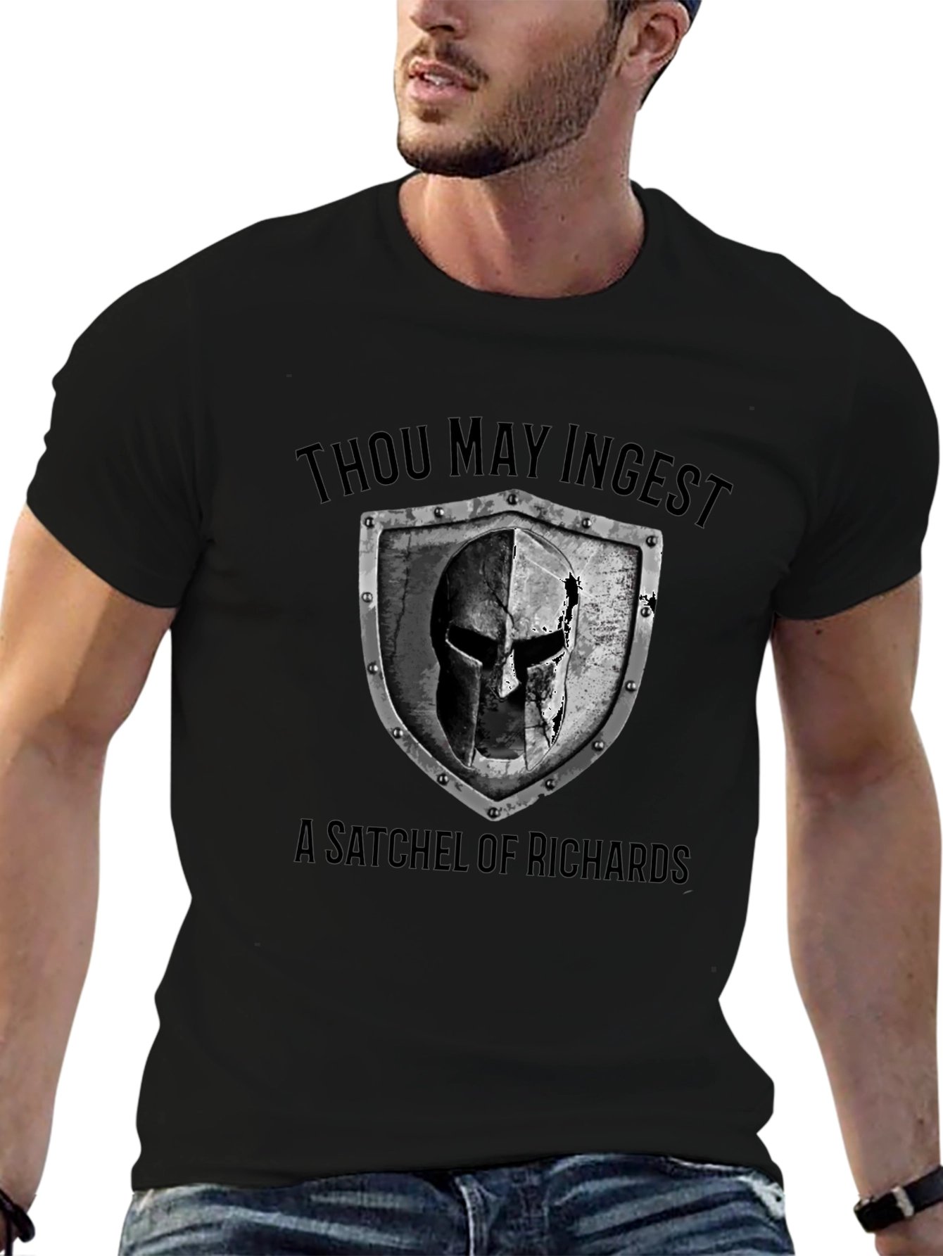 Camiseta Negra: ¡Ingiere un Saco de Richards!