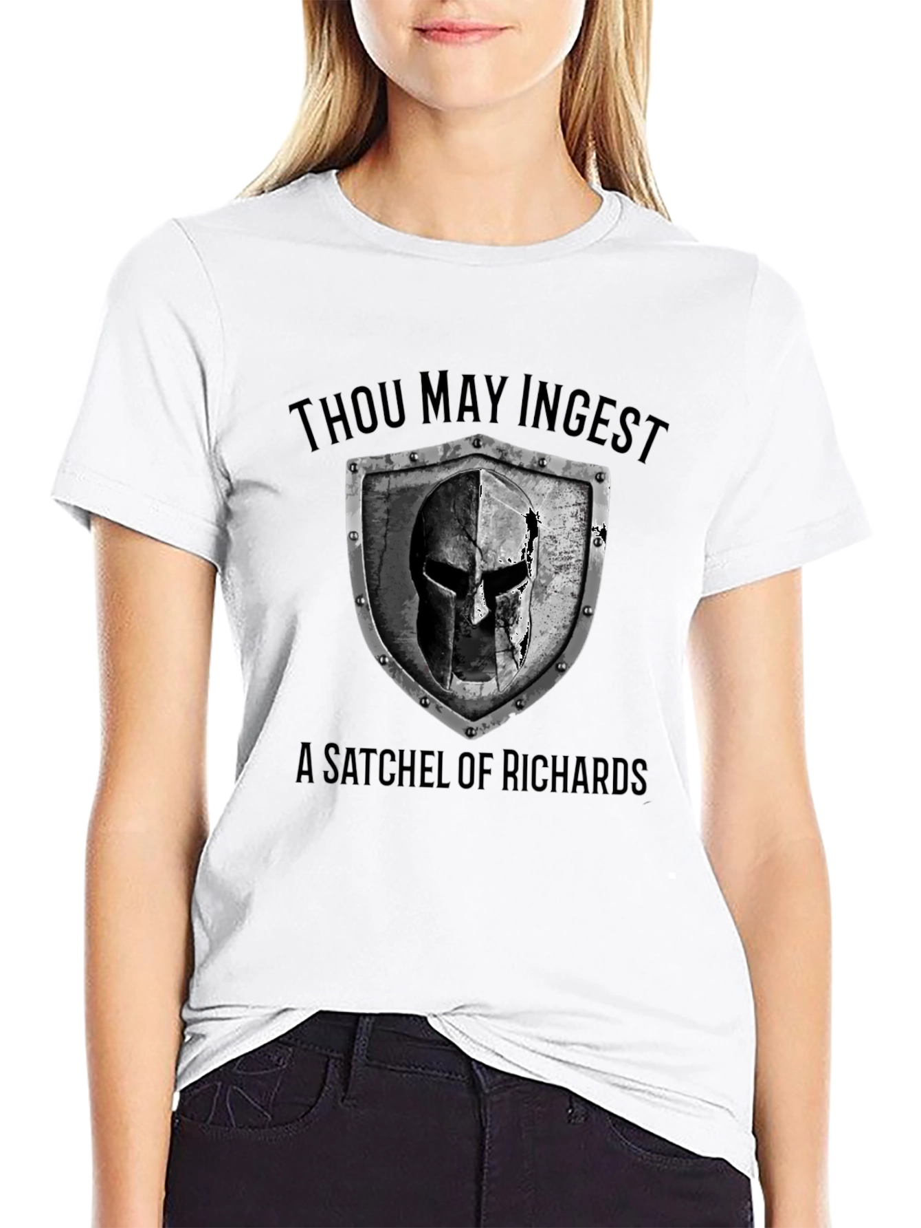 Camiseta Negra: ¡Ingiere un Saco de Richards!