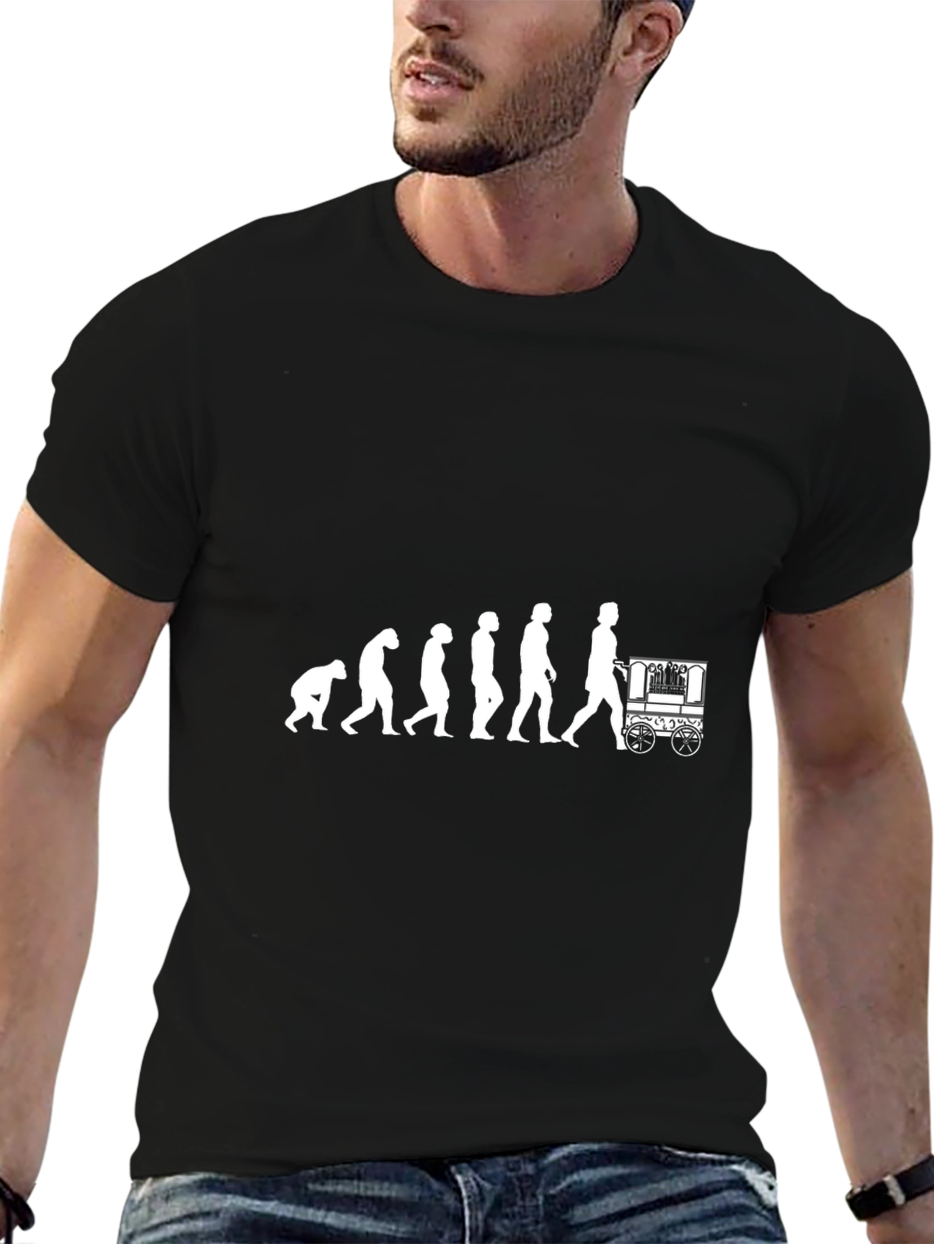 Camiseta Negra Hombre Evolución Carrito