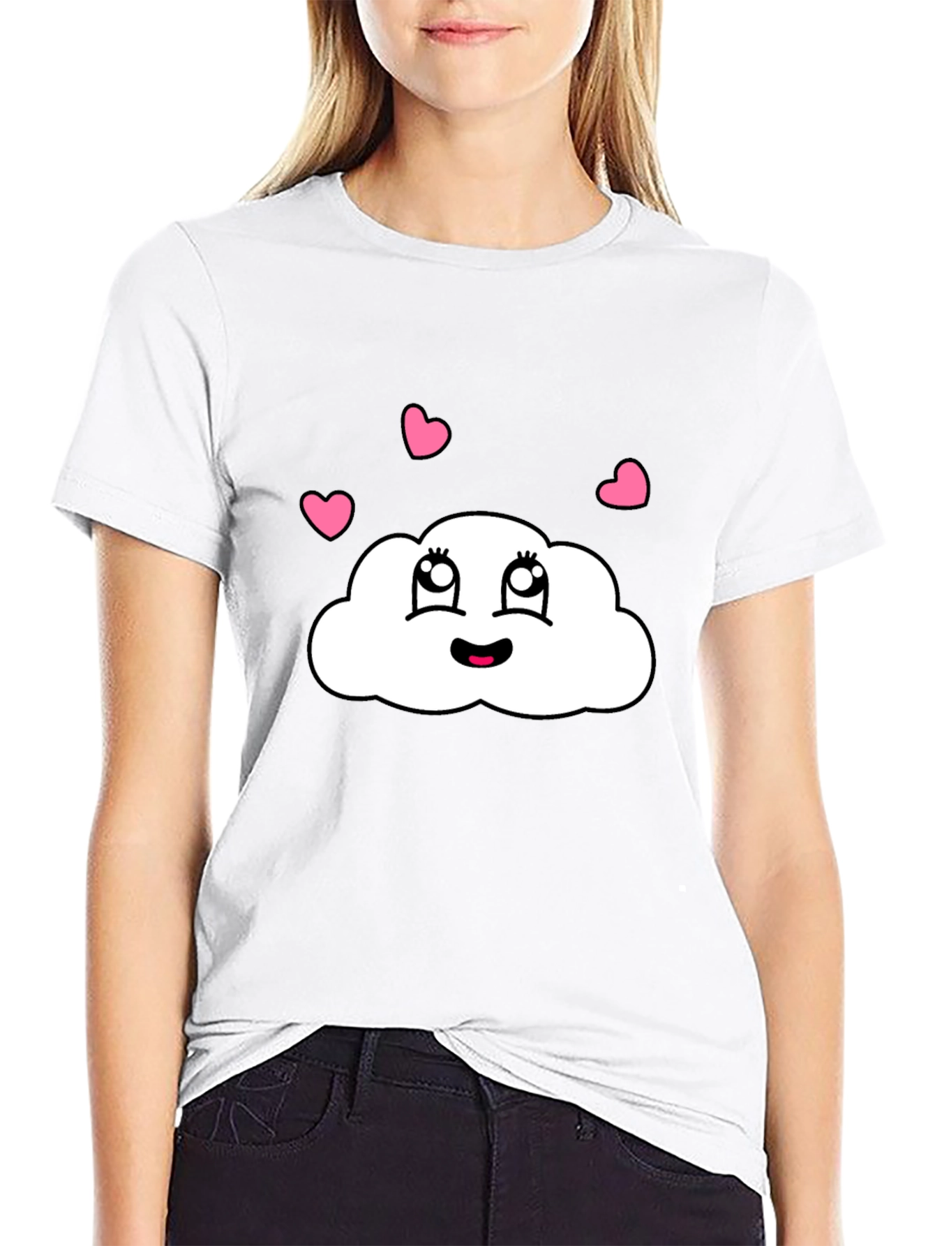 Camiseta Negra con Nube Enamorada