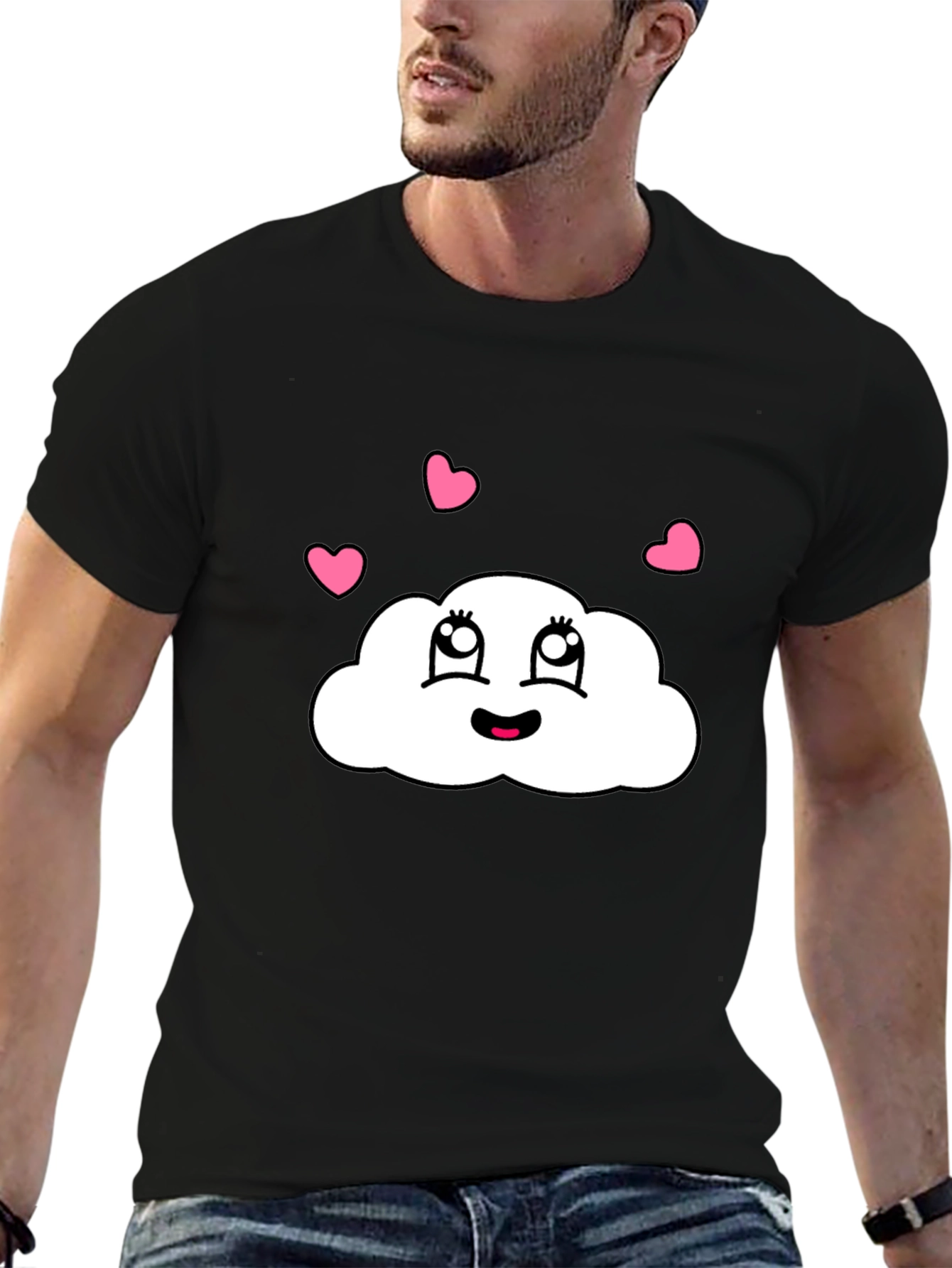 Camiseta Negra con Nube Enamorada