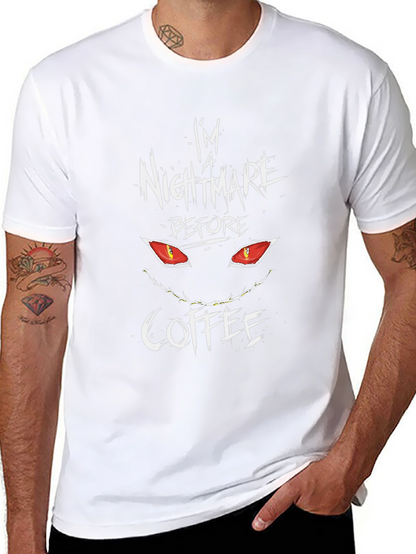 Camiseta Negra Pesadilla Antes del Café para Hombre