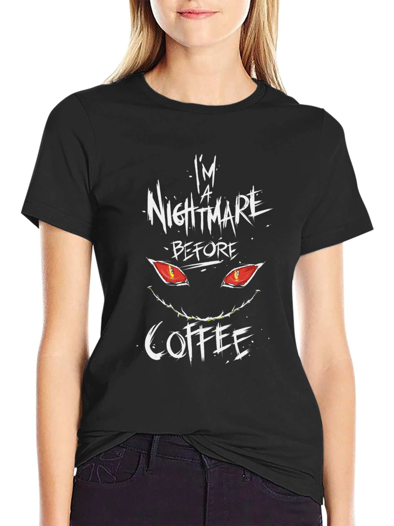 Camiseta Negra Pesadilla Antes del Café para Hombre
