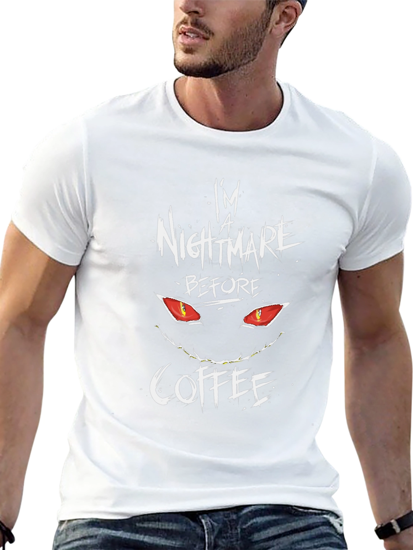 Camiseta Negra Pesadilla Antes del Café para Hombre