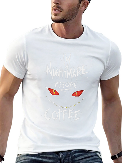 Camiseta Negra Pesadilla Antes del Café para Hombre