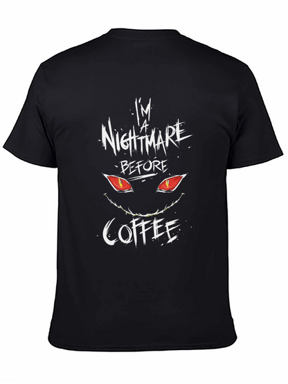 Camiseta Negra Pesadilla Antes del Café para Hombre