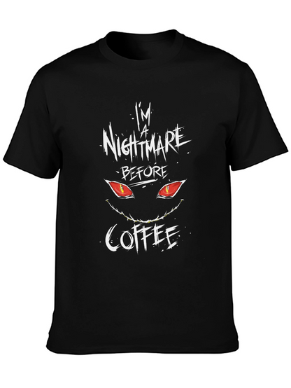 Camiseta Negra Pesadilla Antes del Café para Hombre