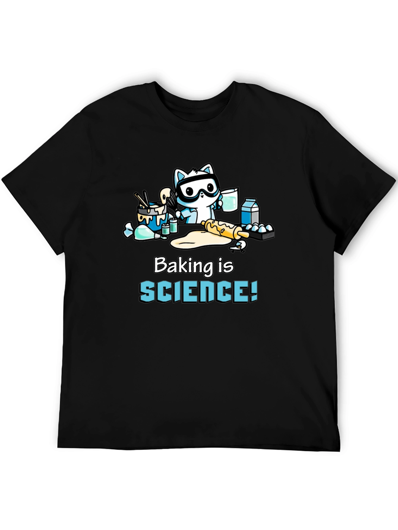 Camiseta Negra: Baking is SCIENCE!