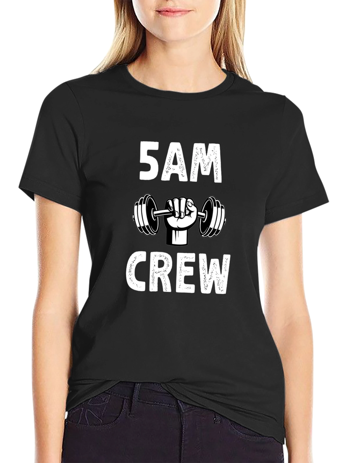 Camiseta Negra Gym 5 AM Crew