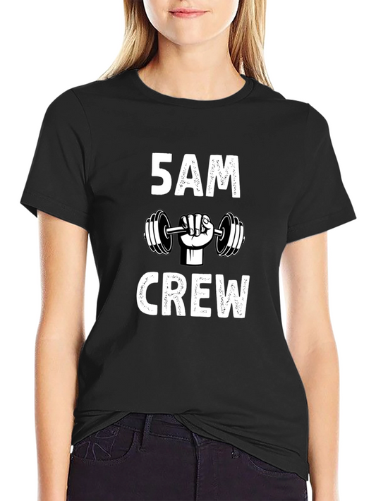 Camiseta Negra Gym 5 AM Crew
