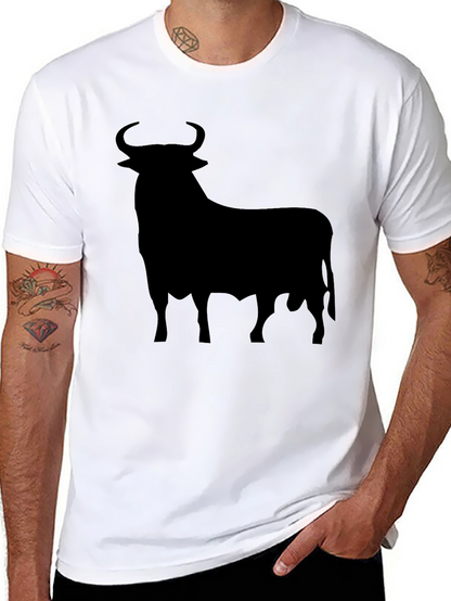 Camiseta Negra con Silueta de Toro