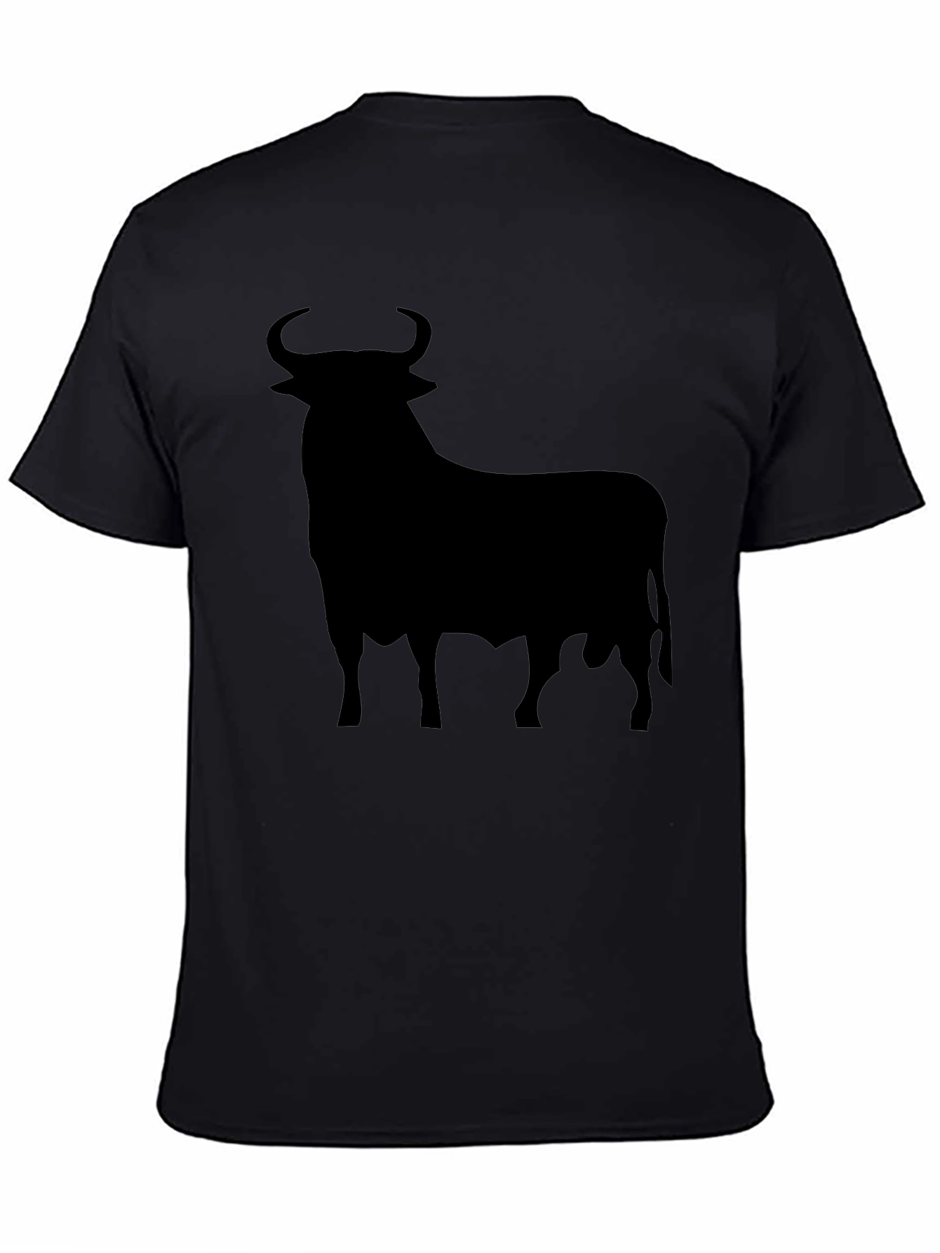 Camiseta Negra con Silueta de Toro