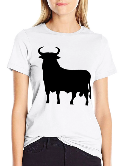 Camiseta Negra con Silueta de Toro