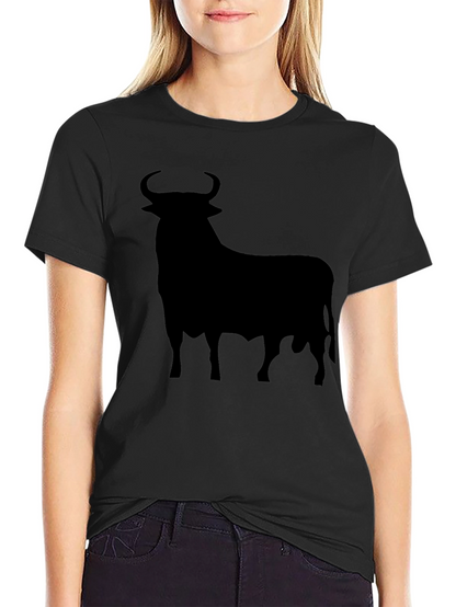 Camiseta Negra con Silueta de Toro