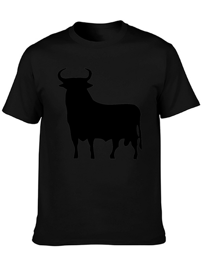 Camiseta Negra con Silueta de Toro