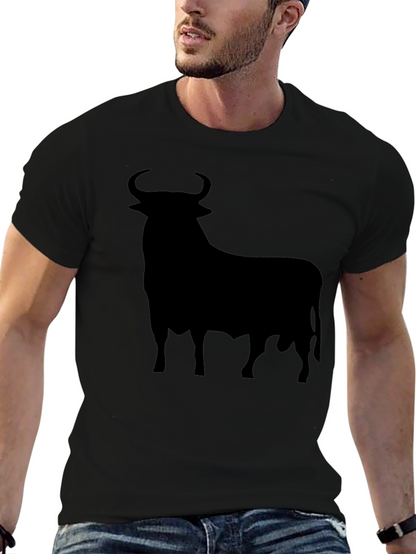 Camiseta Negra con Silueta de Toro