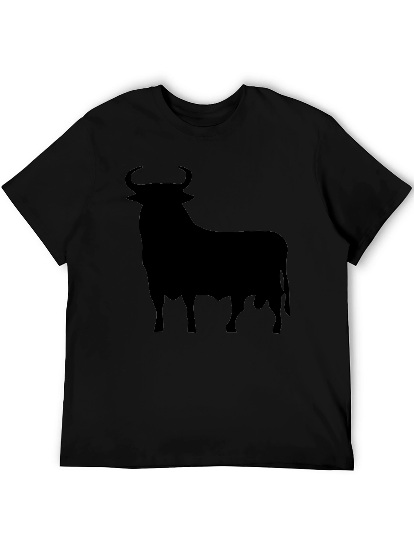 Camiseta Negra con Silueta de Toro