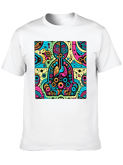 Camiseta Hombre Diseño Anatómico Psicodélico